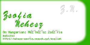 zsofia mehesz business card